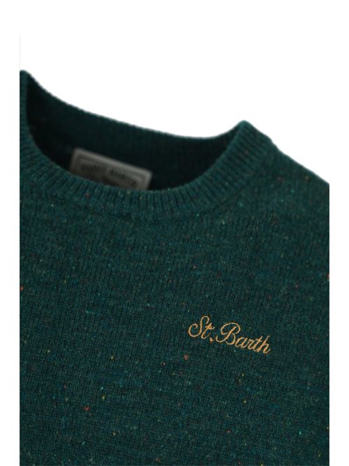 Maglione verde in lana con stampa basset hound Mc2 Saint Barth | HERON00311G DONEGAL BASSET HOUND 51